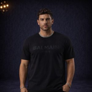 Camiseta Balmain Negra Regular Paris - 786627
