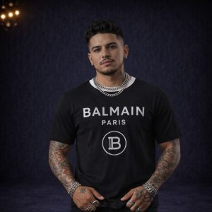 Camiseta Balmain Regular Negra - 268034